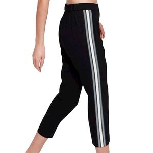 Babaton Aritzia Conan Crepe Side Stripe Low Rise Ankle Crop Trousers Pants Black